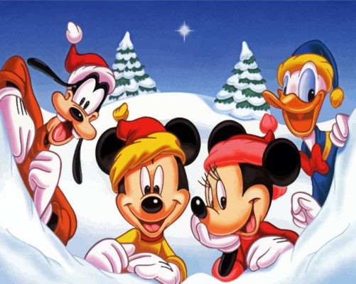 Disney Characters Mickey Mouse Christmas Paint By Numbers