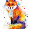 Fox Watercolor Splatters Paint By Numbers