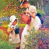 Gardener Woman And Her Daughter Paint By Numbers