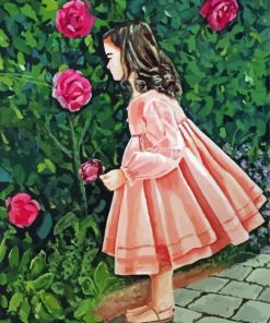 Girl In Pink Dress Paint By Numbers
