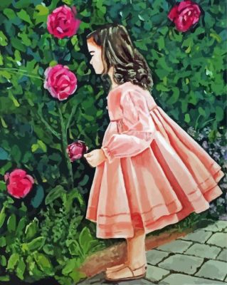 Girl In Pink Dress Paint By Numbers