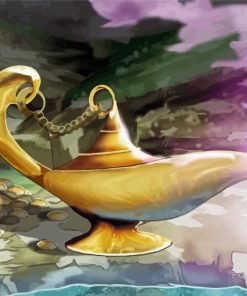 Golden Genie Lamp Paint By Numbers