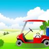 Golf Cart Cartoon Paint By Numbers