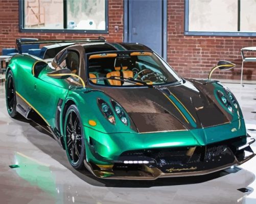 Green Pagani Huayra Paint By Numbers