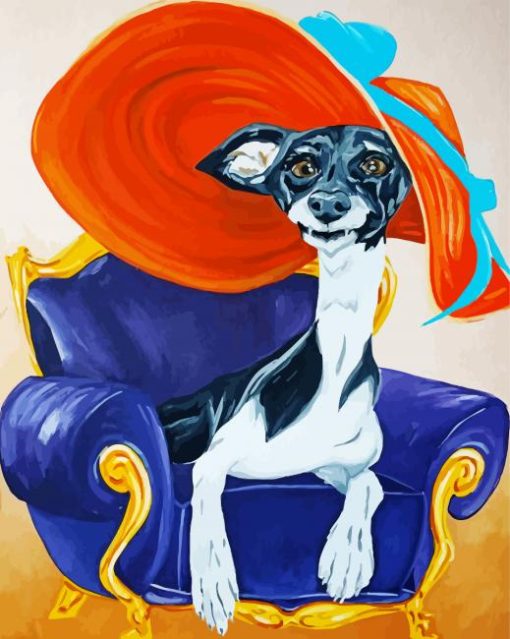 Italian Greyhound In Hat Paint By Numbers