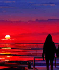 Korean Sunset Couple Paint By Numbers