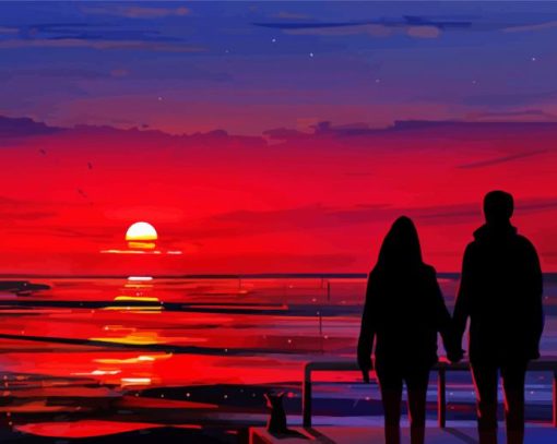 Korean Sunset Couple Paint By Numbers