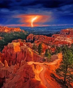 Lightning Bryce National Park Paint By Numbers