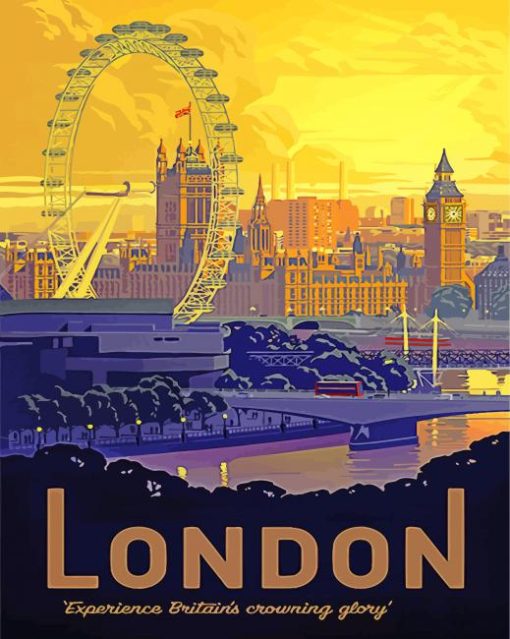 London Poster Art Deco Travel Paint By Numbers