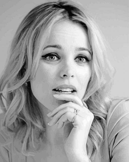 Monochrome Rachel Mcadams Paint By Numbers - Painting By Numbers