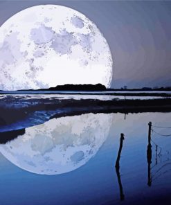 Moonlight On Water Reflection Paint By Numbers