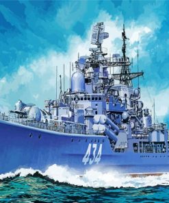 Navy Destroyer Art Paint By Numbers