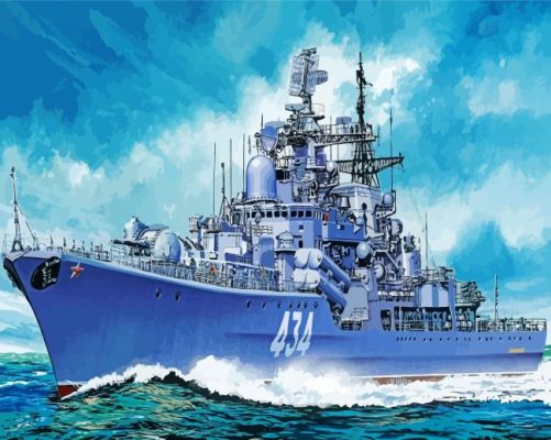 Navy Destroyer Art Paint By Numbers