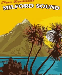 New zealand Milford Sounds Poster Paint By Numbers
