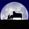 Piano Silhouette And Moon Paint By Numbers