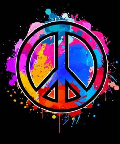 Splatter Peace Sign Paint By Numbers