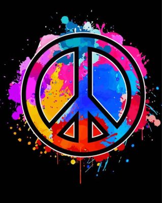 Splatter Peace Sign Paint By Numbers