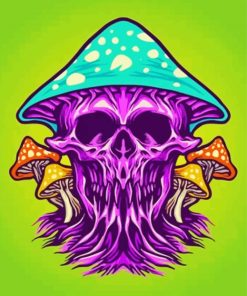 Trippy Mushroom Skull Paint By Numbers