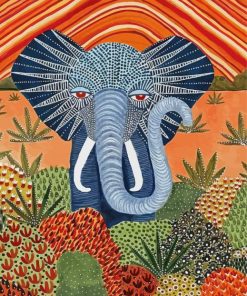 Tropical Elephant Paint By Numbers