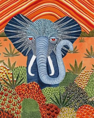 Tropical Elephant Paint By Numbers