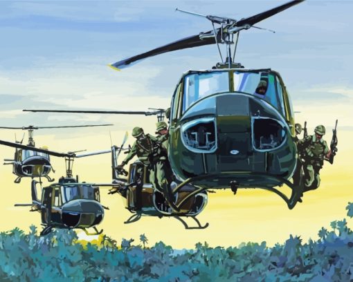 Vietnam Huey Helicopters Paint By Numbers