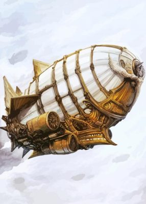 vintage Steampunk Airship Paint By Numbers