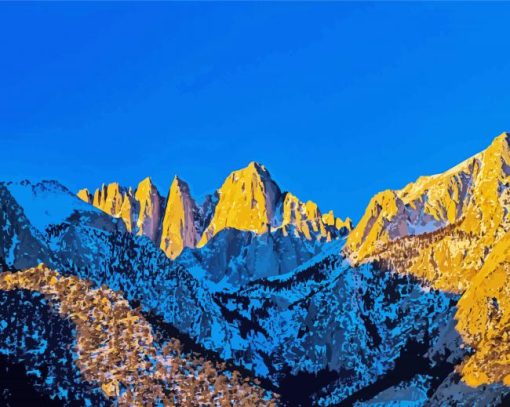 Winter Mt Whitney Paint By Numbers