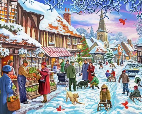 Winter Village Usa Paint By Numbers