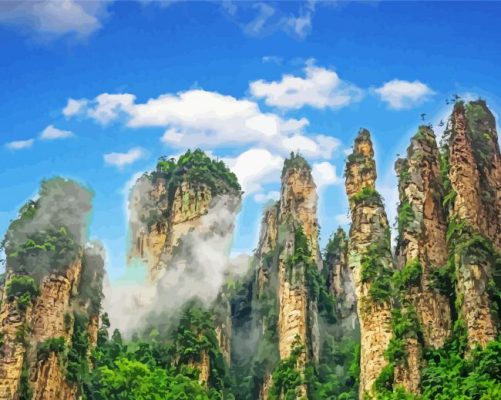 Zhangjiajie Avatar Mountains China Paint By Numbers