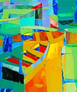 Abstract Boat Art paint by numbers
