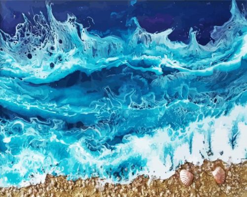 Abstract Ocean Scene paint by numbers