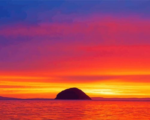 Ailsa Craig At Sunset paint by numbers