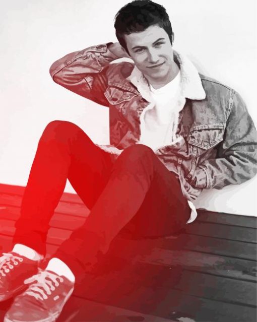 Black And White Dylan Minnette paint by numbers
