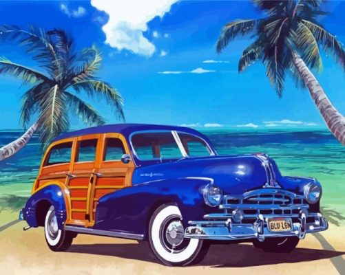 Blue Woodie Beach paint by numbers