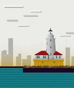 Chicago Lighthouse Illustration Paint By Numbers