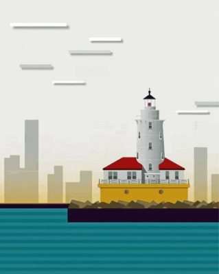 Chicago Lighthouse Illustration Paint By Numbers