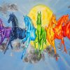 Colorful Seven Horses paint by numbers