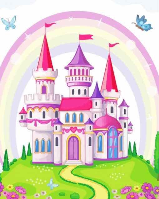 Disney Rainbow Castle paint by numbers