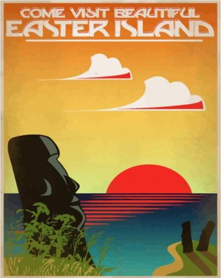 Easter Island Poster paint by numbers