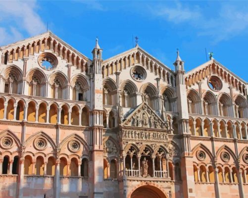 Ferrara Cathedral Italy paint by numbers