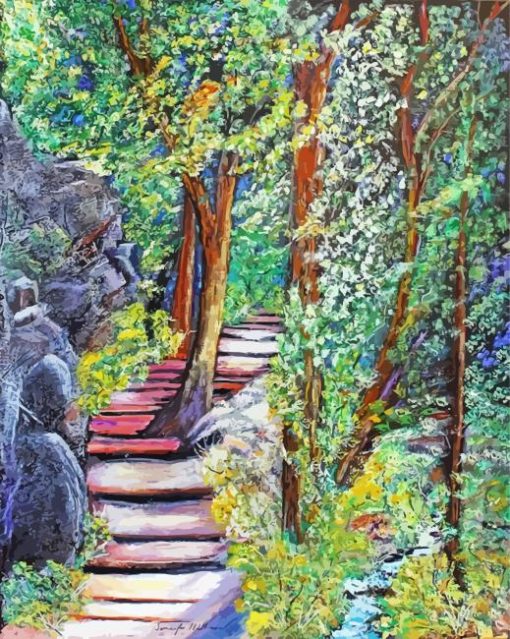 Forest Steps Art paint by numbers
