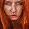 Girl With Orange Hair And Freckles paint by numbers