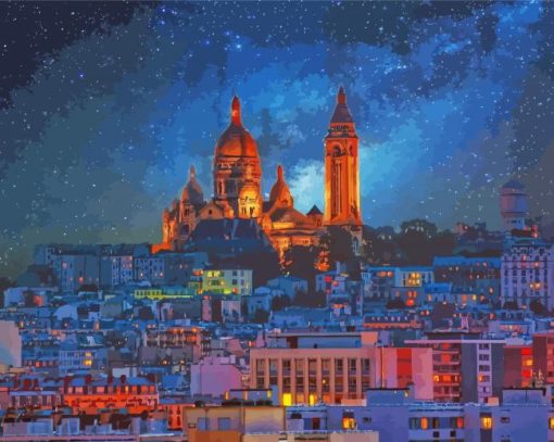 Montmartre Night paint by numbers