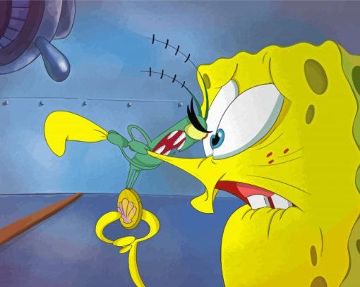 Plankton And Sponge Bob paint by numbers