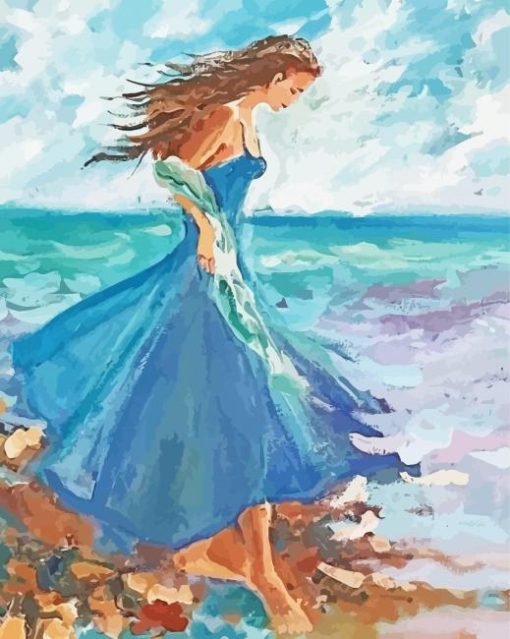 Seaside Woman Art paint by numbers
