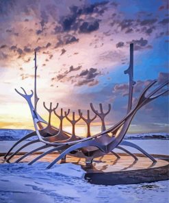 Snow Sun Voyager Iceland paint by numbers