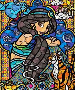 Stained Glass Disney Jasmine Paint By Numbers