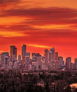 Sunrise Calgary Alberta paint by numbers