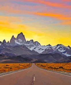Sunset In Fitz Roy Mountain paint by numbers