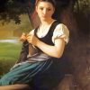 The Knitting Girl By William Adolphe Bouguereau paint by numbers